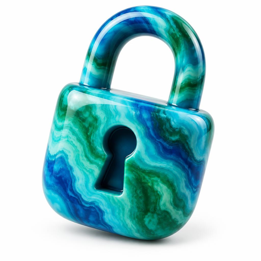 Turquoise security padlock